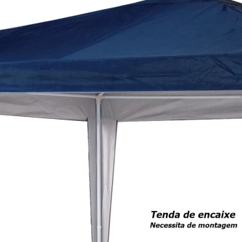 Kit Praia Tenda Gazebo 3x3 M Oxford Azul + Carrinho com Avano