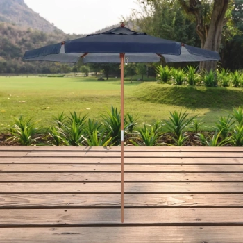 Kit Ombrelone Itapema 2 M Jardim Azul + Base Preta 22 Kg