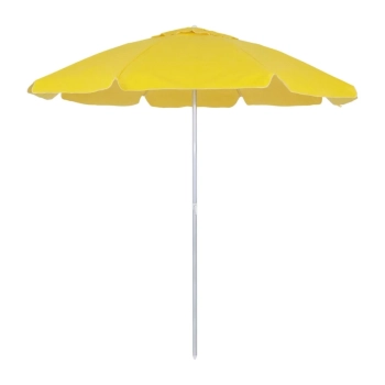 Kit Guarda Sol Praia Amarelo Bagum 1,60 M Alumnio + Base Preta 22 Kg