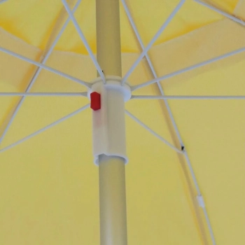 Kit Guarda Sol Praia Amarelo Bagum 1,60 M Alumnio + Base Preta 22 Kg