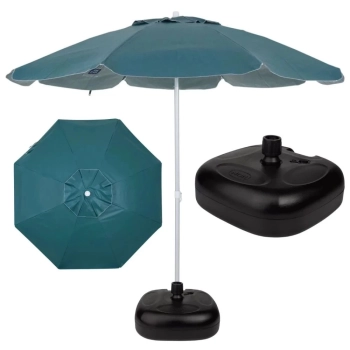 Kit Praia Guarda Sol Verde Escuro 1,60 M + Base 18 L + Cadeira Master Plus