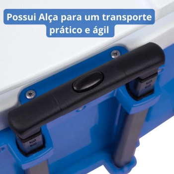 Caixa Termica com Rodas e Ala / Carrinho Cooler 42 Litros Mor Azul