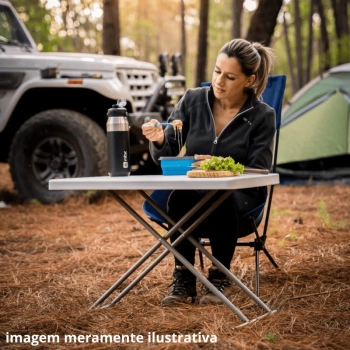 Mesa Dobr�vel Robust Altura Ajust�vel 80 Cm Ntk para Camping e Pesca