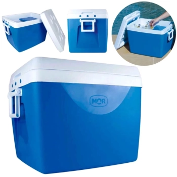 Kit Praia / Pesca Caixa Termica 75 L Ala e Divisria Azul + Guarda Sol Bagum 1,60 M