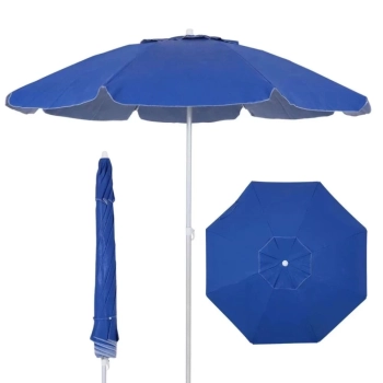 Kit Praia / Pesca Caixa Termica 75 L Ala e Divisria Azul + Guarda Sol Bagum 1,60 M