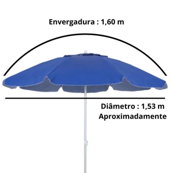 Kit Praia / Pesca Caixa Termica 75 L Ala e Divisria Azul + Guarda Sol Bagum 1,60 M