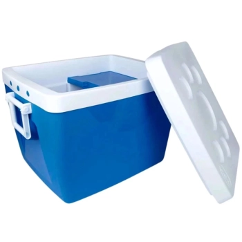 Kit Praia / Pesca Caixa Termica 75 L Ala e Divisria Azul + Guarda Sol Bagum 1,60 M