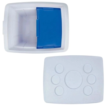 Kit Praia / Pesca Caixa Termica 75 L Ala e Divisria Azul + Guarda Sol Bagum 1,60 M