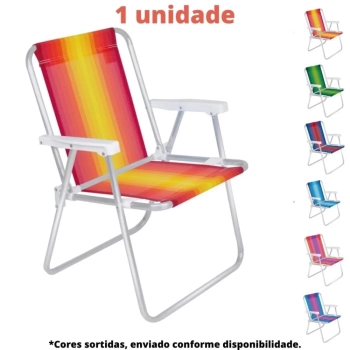 Kit Guarda-sol 2 M Alumnio Azul + Mesa Porttil + 1 Cadeira Pesca / Praia