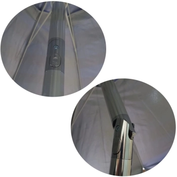 Kit Guarda-sol 2 M Alumnio Azul + Mesa Porttil + 1 Cadeira Pesca / Praia