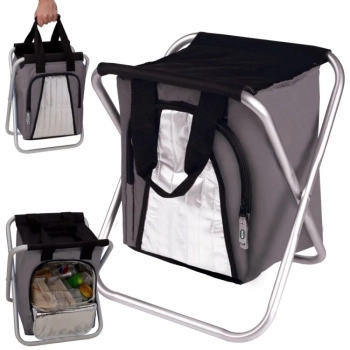 Mesa Dobrvel Robust 80 Cm Ajustvel Camping + Banqueta Dobrvel Cooler Acoplado 25 L
