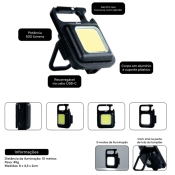Kit Mesa Dobrvel com Ala 80cm + Canivete Dexter em Inox + Lanterna Keyled Gancho Abridor de Garrafas e Im