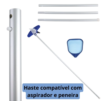 Kit Manuteno de Piscinas Aspirador + Peneira + Haste 1,40 M Compatvel / Limpeza Piscinas Bel
