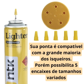 Kit com 2 Gases para Isqueiros Lighter Gs Ntk 600 Ml Gs Butano