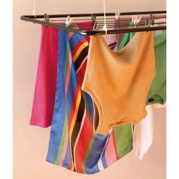 Kit Varal de Teto 120 Cm + 2 Mini Varais Oval Roupa Intima com 48 Grampos + Kit Instalao Apartamento