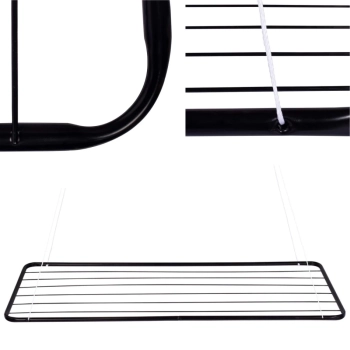 Kit Varal de Teto 120 Cm + 2 Mini Varais Oval Roupa Intima com 48 Grampos + Kit Instalao Apartamento