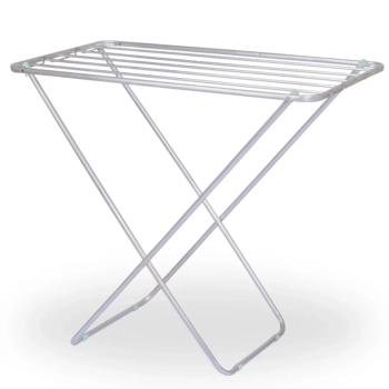 Kit Varal de Cho Aluminio 88 Cm Slim + Cesta Organizadora + 36 Grampos Lavanderia