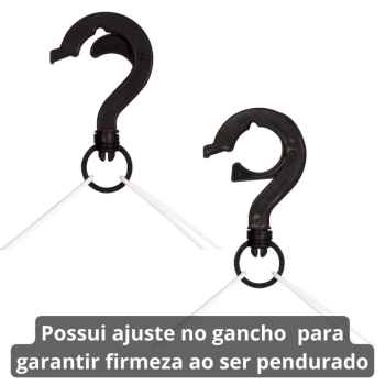Kit Varal de Cho Preto Ao 75 Cm Slim + Mini Varal Redondo + 72 Pregadores Lavanderia Mor