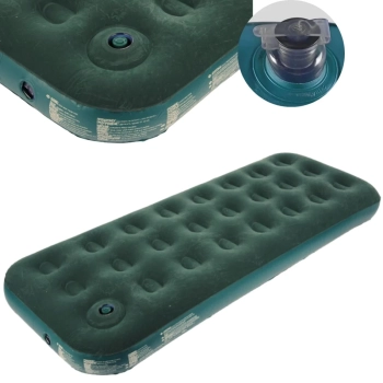Kit Colchao Inflvel Casal + Colchao Inflvel Solteiro com Inflador de Pe Kala Verde Camping Pesca