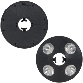 Ombrelone Central 3 Metros Bege em Madeira + Luminria 24 Leds para Jardim e Area Externa
