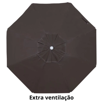 Kit Guarda Sol 2 M Bagum + Cadeira de Praia Aluminio + Cooler 19 L Preto Pesca