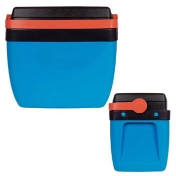 Caixa Termica Azul e Laranja Cooler 12 L + Esteira de Praia com Ala 1,80 M X 86 Cm