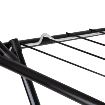 Varal Retrtil de Cho Preto 1,43 M com Abas Slim Portatil + 2 Mini Varais Redondo + 48 Prendedores