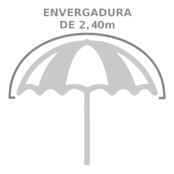 Guarda Sol Verde Listrado 2,40m Alumnio Escovado Kala