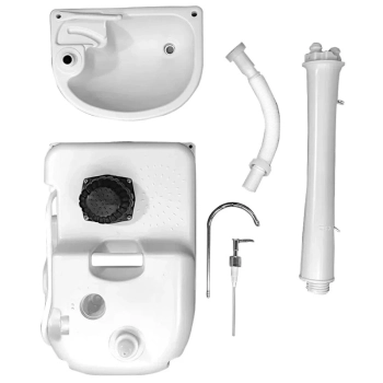 Kit Trocador Banheiro Pop Up + Vaso Porta Potti 24 L Ecocamp + Pia Lavatrio 17 L + 2 Solventes