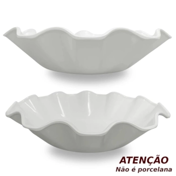 Kit 20 Travessas Redondas Brancas Fruteira Centro de Mesa Melamina