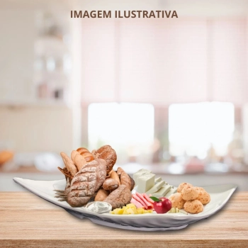 Travessa Fruteira 37,3 Cm para Buffet Restaurante Melamina Branca Bestfer