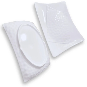 Kit 2 Travessas para Salada / Fruteira 37,3 Cm + 1 Travessa Retangular 30 Cm Melamina Branca Restaurante