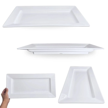 Travessa 44,5 Cm Retangular para Buffet Sushi Restaurante em Melamina Premium