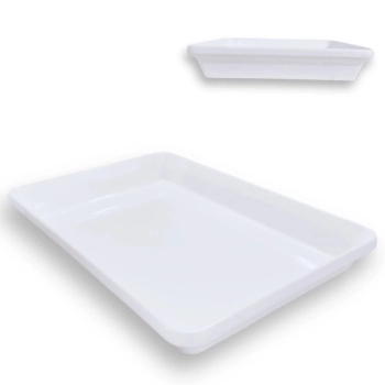 Travessa Prato 30 Cm Retangular para Buffet Restaurante Cozinha Melamina Premium Resistente Branca