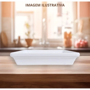 Travessa Prato 30 Cm Retangular para Buffet Restaurante Cozinha Melamina Premium Resistente Branca