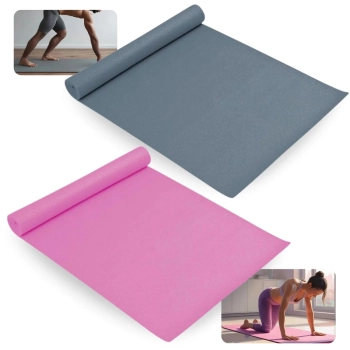 Kit 2 Colchonetes Tapete de Yoga em Eva para Pilates Treino Exercicios Nas Cores Rosa e Cinza