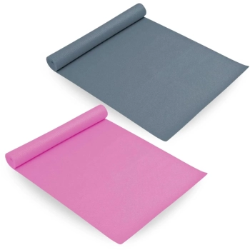 Kit 2 Colchonetes Tapete de Yoga em Eva para Pilates Treino Exercicios Nas Cores Rosa e Cinza