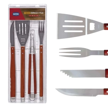 Kit Tbua Mgica para Descongelar Alimentos + Kit Churrasco com Garfo, Faca, Pegador e Esptula