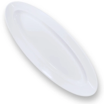 25 Travessas Oval 60 Cm Pratos para Buffet Restaurante Cozinha Melamina Premium Profissional Branca Rasa