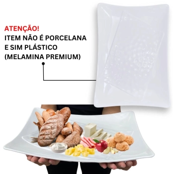 Kit 2 Travessas para Salada / Fruteira + 4 Travessas de 24,8 Cm Melamina + 4 Tigelas Molheira Formato de Gota