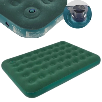Kit Colchao Inflvel Casal + Colchao Inflvel Solteiro com Inflador de Pe Kala Verde Camping Pesca