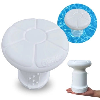 Kit Clorador Flutuante Flor de Ltus + 2 Pastilhas 3 em 1 Genco para Piscinas