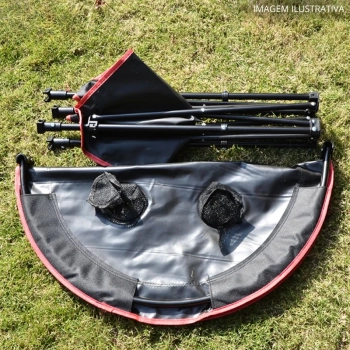 Mesa de Camping Pesca Dobrvel Porttil Lua em Ao com 4 Porta Copos e Fcil Montagem Ntk