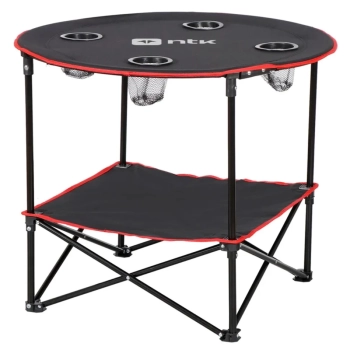 Mesa de Camping Pesca Dobrvel Porttil Lua em Ao com 4 Porta Copos e Fcil Montagem Ntk