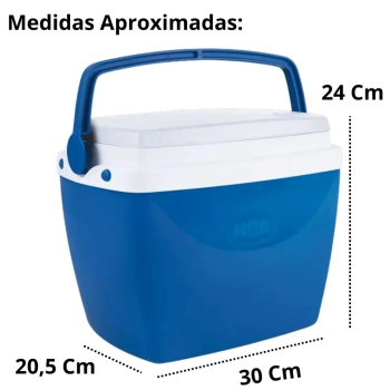 Kit Caixas Trmicas 6 Litros + 18 Litros Azul com Ala Mor para Praia e Camping