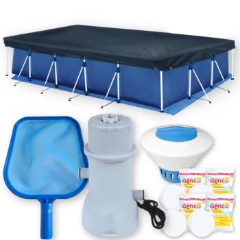 Kit Piscina 10.000 Lts + Capa + Forro + Filtro 220v + Cloro + Peneira + Flutuador