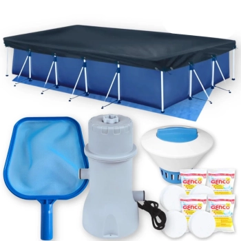 Kit Piscina 10.000 L + Capa + Forro + Filtro 110v + Cloro + Peneira Netuno + Flutuador Grande