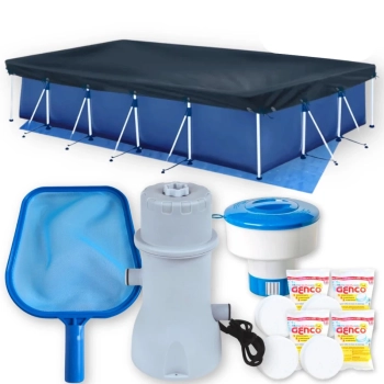 Kit Piscina 10.000 L + Forro + Capa + Filtro 110v + Cloro + Peneira Netuno + Flutuador
