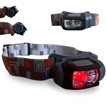 Lanterna de Cabe�a Mistik Azteq com Luz Vermelha 140 L�mens Ilumina��o em Dois Sentidos