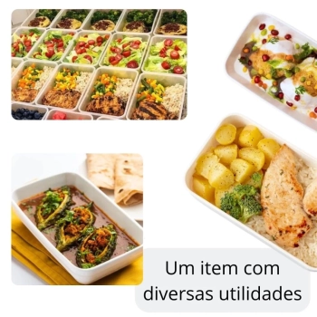 Travessa Tigela 22,5 Cm Retangular para Buffet Restaurante Cozinha Melamina Premium Resistente Branca